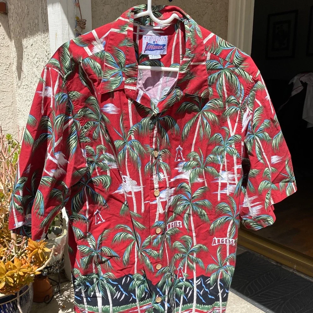 Mens Reyn Spooner MLB Angels Hawaiian Shirt. XXL - Picture 1 of 2